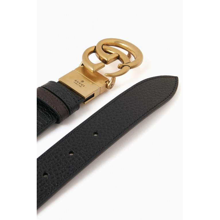 Gucci - GG Marmont Reversible Belt in Leather Black