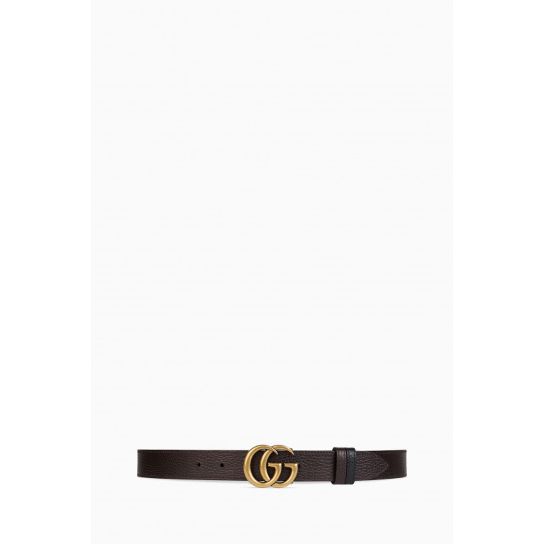 Gucci - GG Marmont Reversible Belt in Leather Black