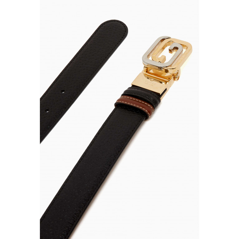 Gucci - Reversible Belt in Leather & Canvas Black