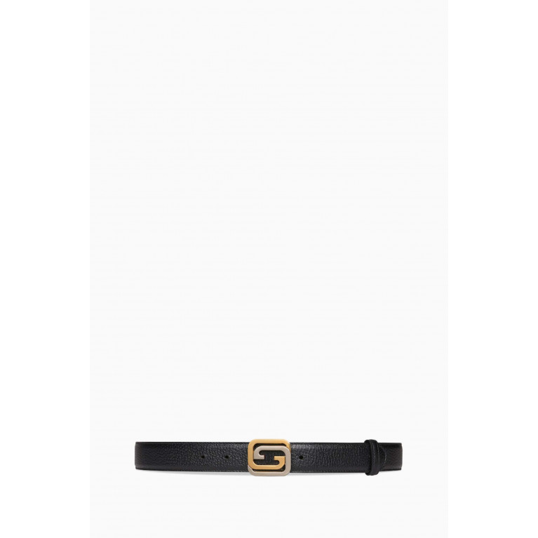 Gucci - Reversible Belt in Leather & Canvas Black