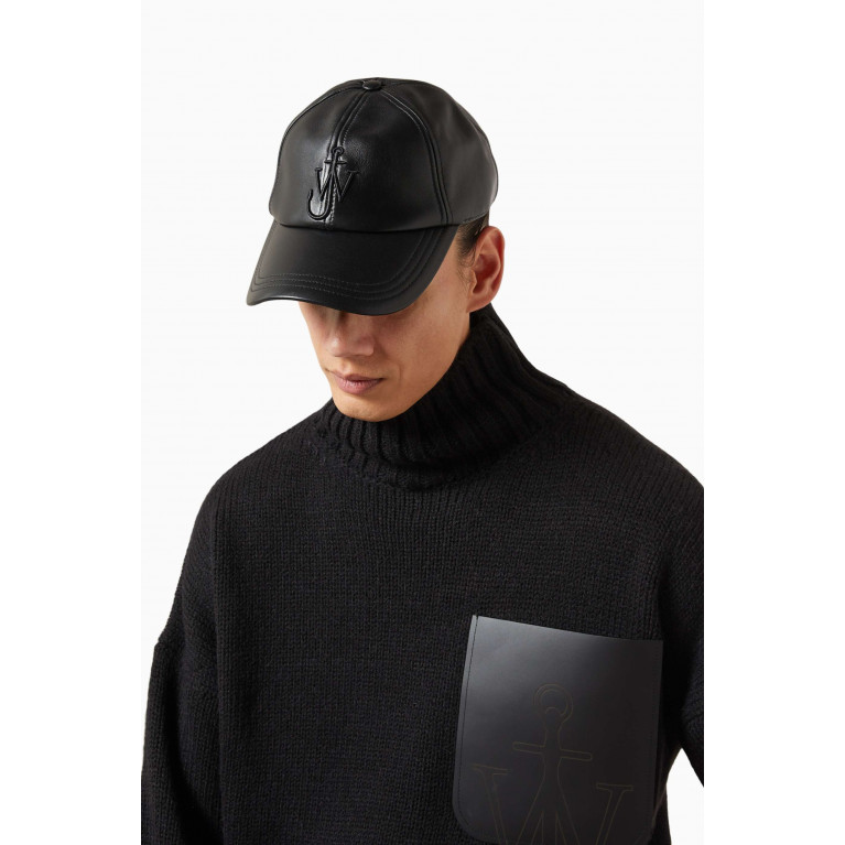 Jw Anderson - Logo Baseball Cap in Smooth Leather