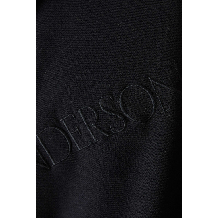 Jw Anderson - Logo-embroidered Hoodie in Cotton Black
