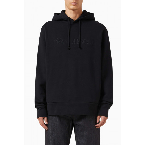 Jw Anderson - Logo-embroidered Hoodie in Cotton Black