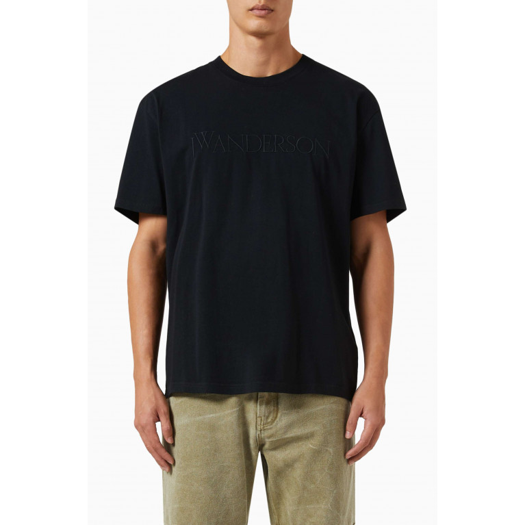 Jw Anderson - Relaxed T-shirt in Cotton Jersey Black