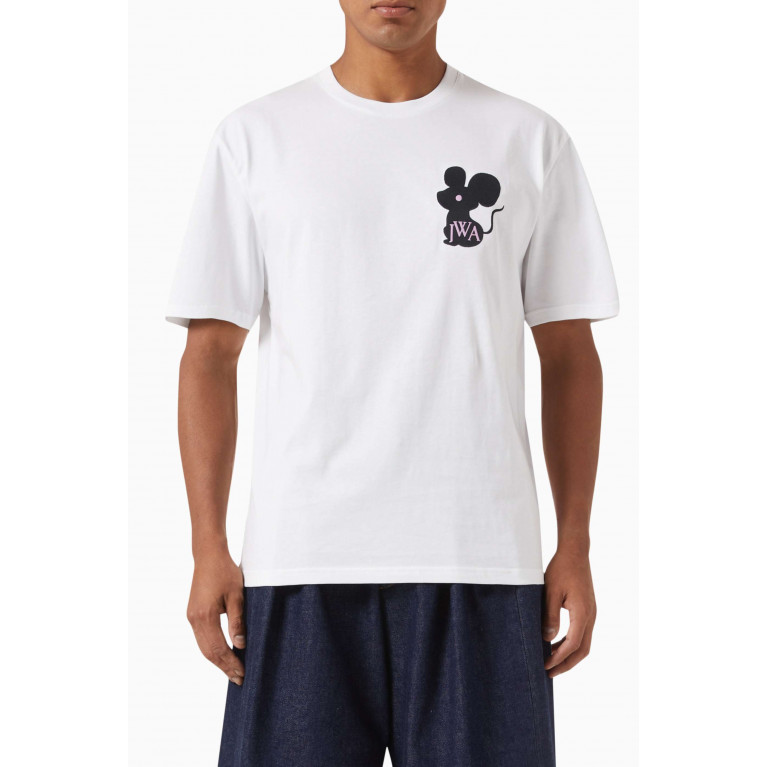 Jw Anderson - Mouse Logo-embroidered T-shirt in Cotton-jersey