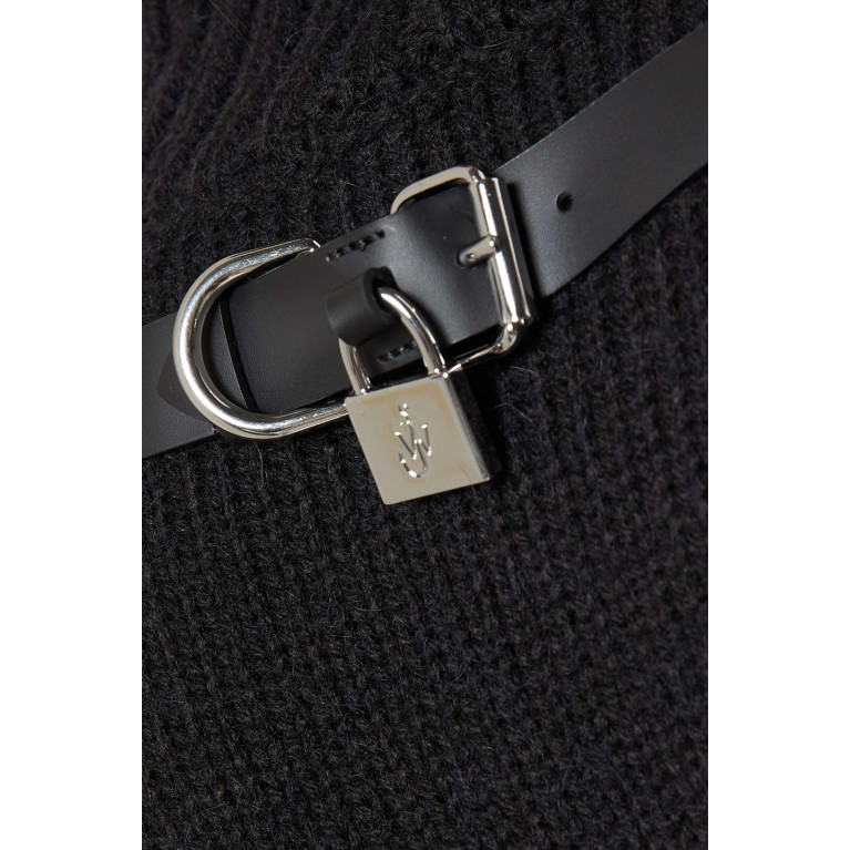 Jw Anderson - Leather Pocket Sweater in Wool Blend