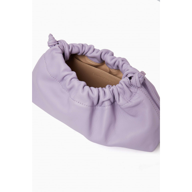 Studio Amelia - Mini Pebble Pouch in Leather Purple