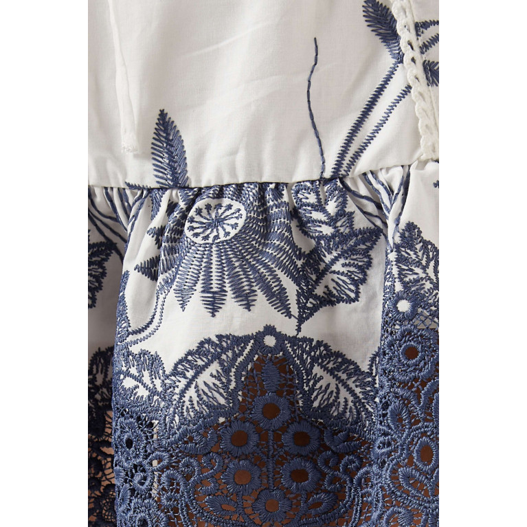 Especia - Maciel Embroidered Cut-out Mini Dress in Cotton
