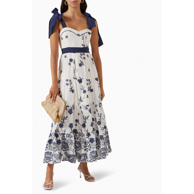 Especia - Tudor Embroidered Maxi Dress in Cotton