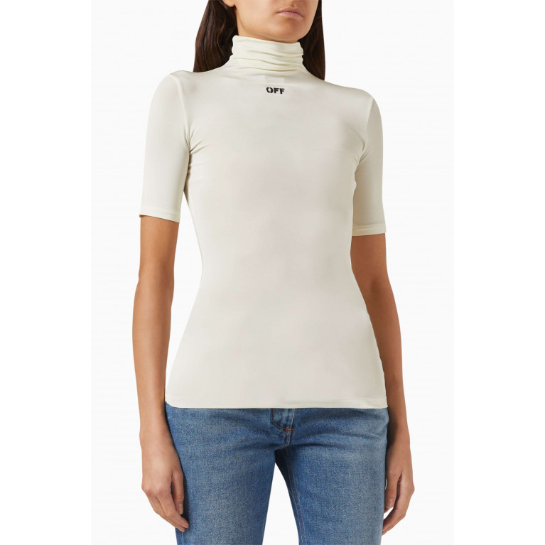 Off-White - Logo Mock-neck Top in Jersey