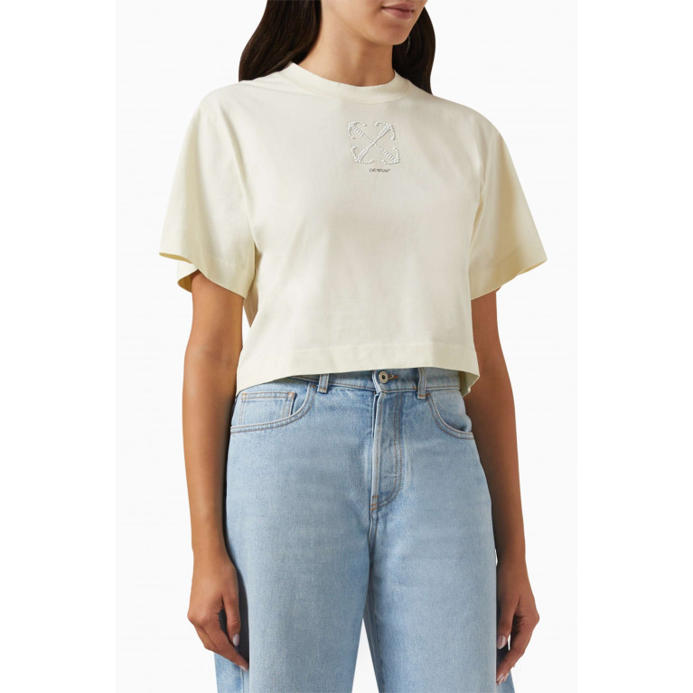 Off-White - Logo-embellished Crop T-shirt in Cotton-jersey