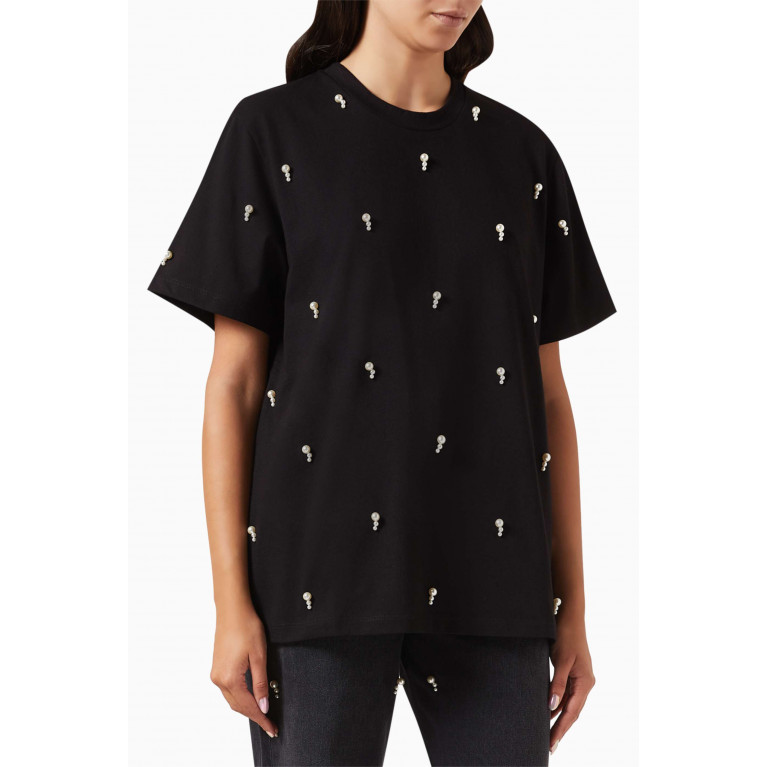 Stella McCartney - Pearl-embroidered T-shirt in Cotton-jersey