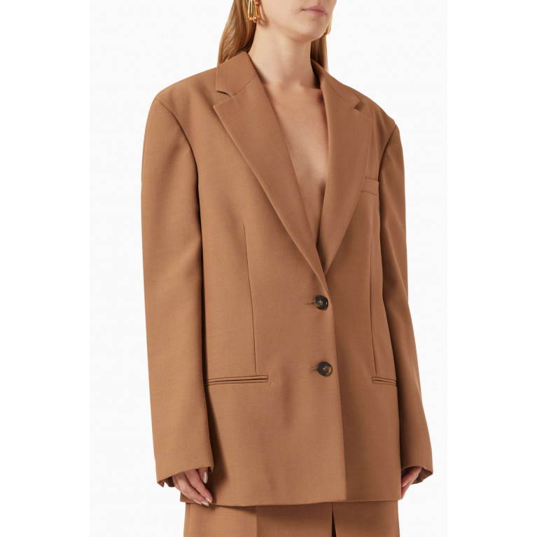 Stella McCartney - Oversized-fit Blazer in Wool Brown