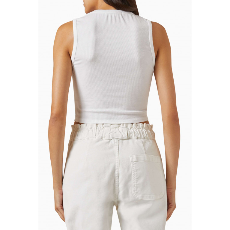 Electric & Rose - Flynn Twist Tank Top in Stretch-rayon White