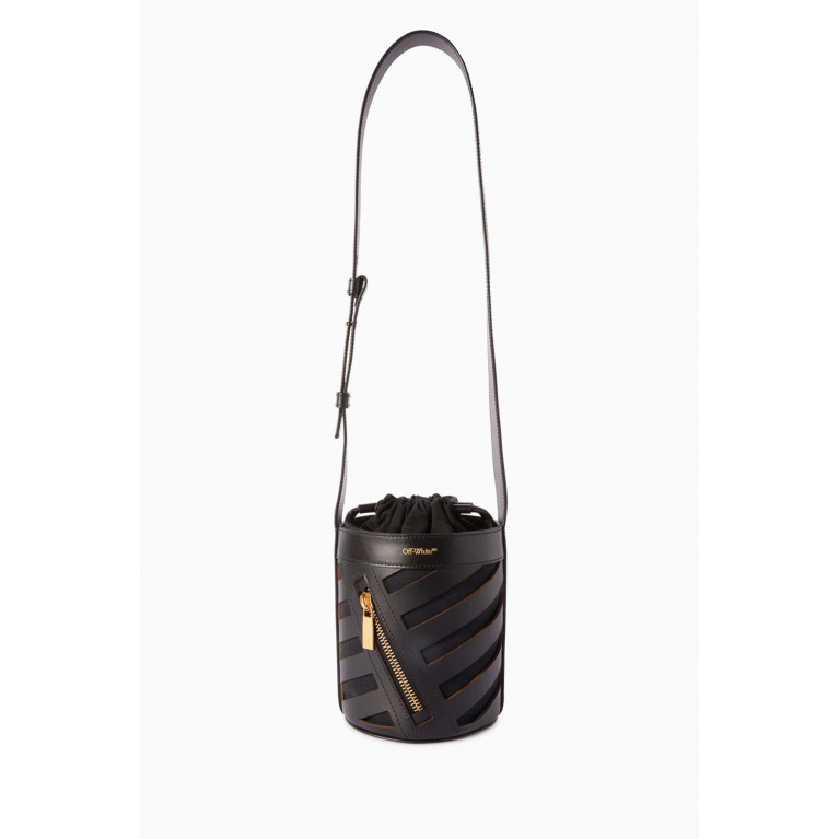 Off-White - Cut-out Diag Bucket Bag in Calf Leather
