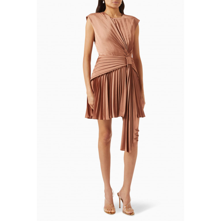 Acler - Mossburn Pleated Mini Dress in Recycled Polyester
