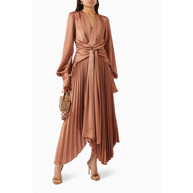 Acler - Empire Pleated Midi Dress in Recycled Polyester