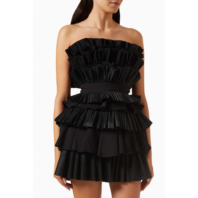 Acler - Elsher Mini Dress in Viscose Blend Black