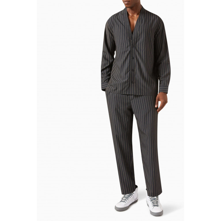 Kith - Modern Striped Barrow Pants in Viscose-blend Black