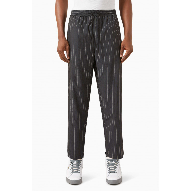 Kith - Modern Striped Barrow Pants in Viscose-blend Black