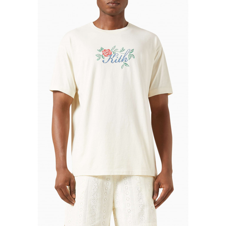 Kith - Needlepoint Script T-shirt in Cotton-jersey Neutral