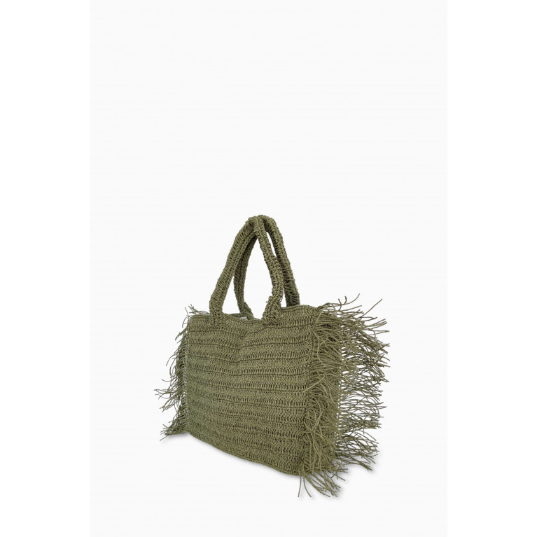 Cooperative Studio - Large Sand Tote Bag in Cotton Crochet Green
