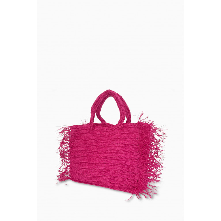 Cooperative Studio - Large Sand Tote Bag in Cotton Crochet Pink