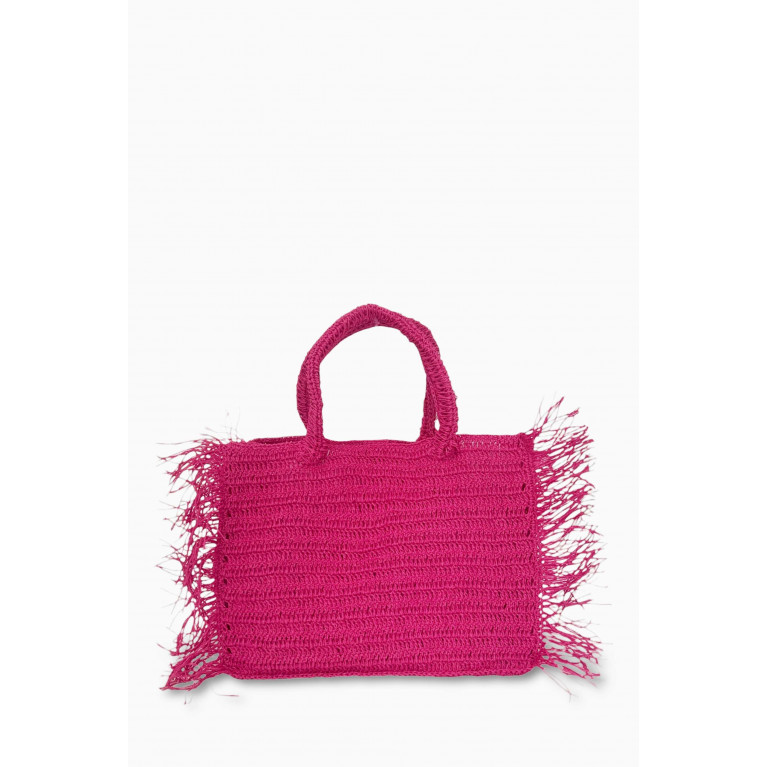 Cooperative Studio - Large Sand Tote Bag in Cotton Crochet Pink