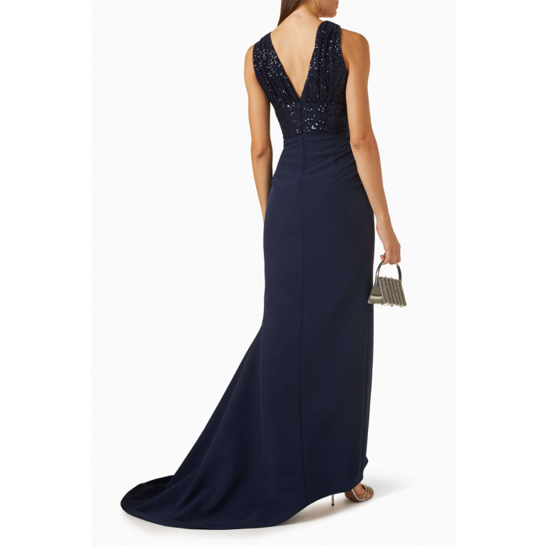 Avaro Figlio - Sequin-embellished Cut-out Gown in Cady