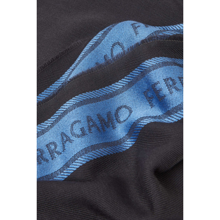 Ferragamo - Logo Tape Scarf in Wool-blend Knit