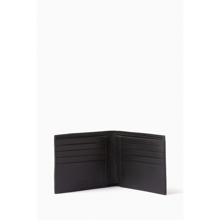 Ferragamo - Logo Plaque Bi-fold Wallet in Textured Leather
