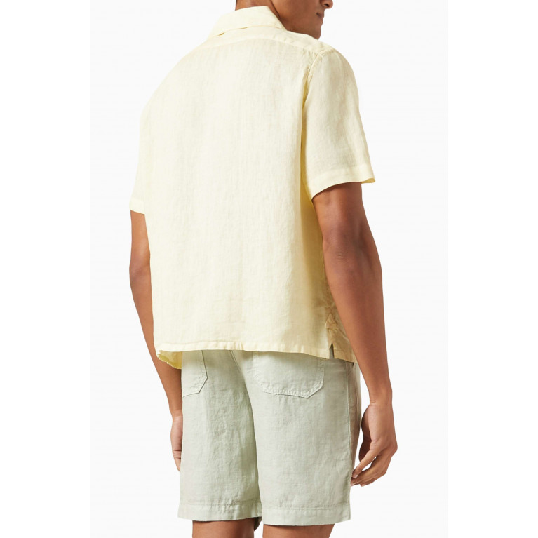 Eleventy - Short-sleeved Shirt in Linen Neutral