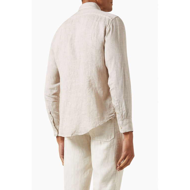Eleventy - Long-sleeved Shirt in Linen Neutral