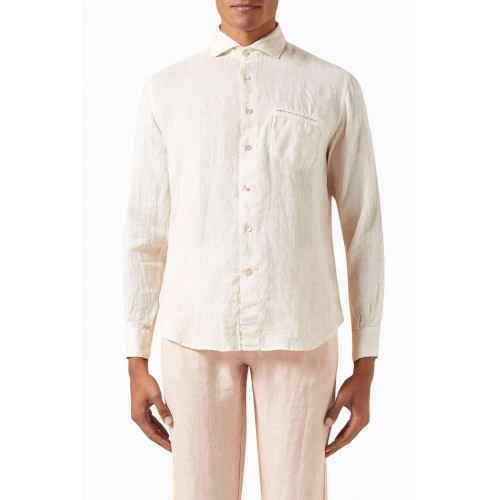 Eleventy - Long-sleeved Shirt in Linen Pink