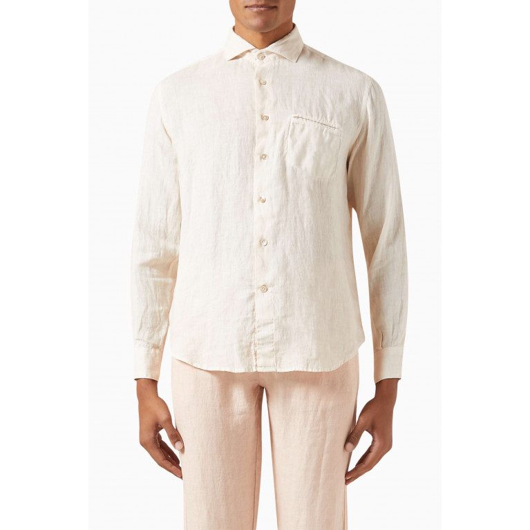 Eleventy - Long-sleeved Shirt in Linen Pink