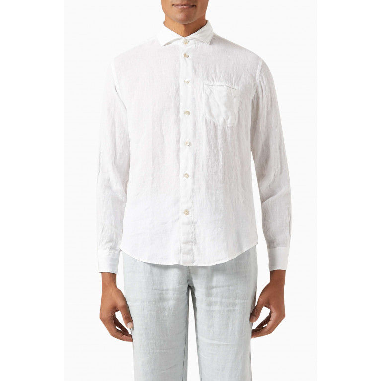 Eleventy - Long-sleeved Shirt in Linen White