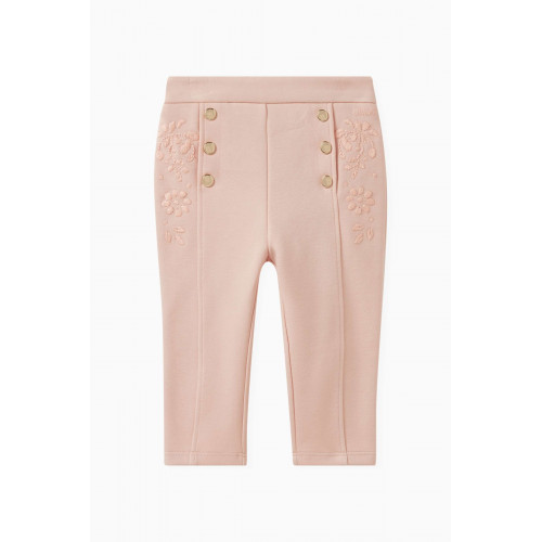 Chloé - Floral-embroidered Sweatpants in Cotton
