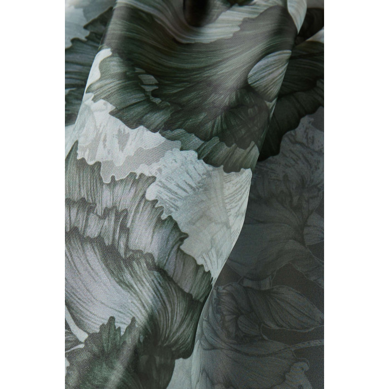 Tha Seen - Flared Maxi Dress in Printed Organza