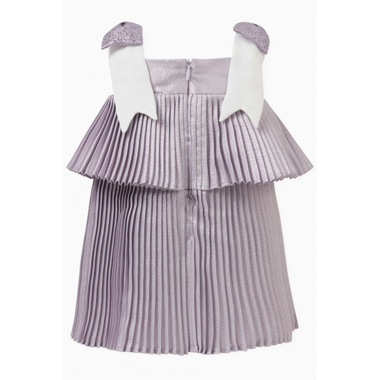 Hucklebones - Tiered Pleated Trapeze Dress & Bloomers in Lame
