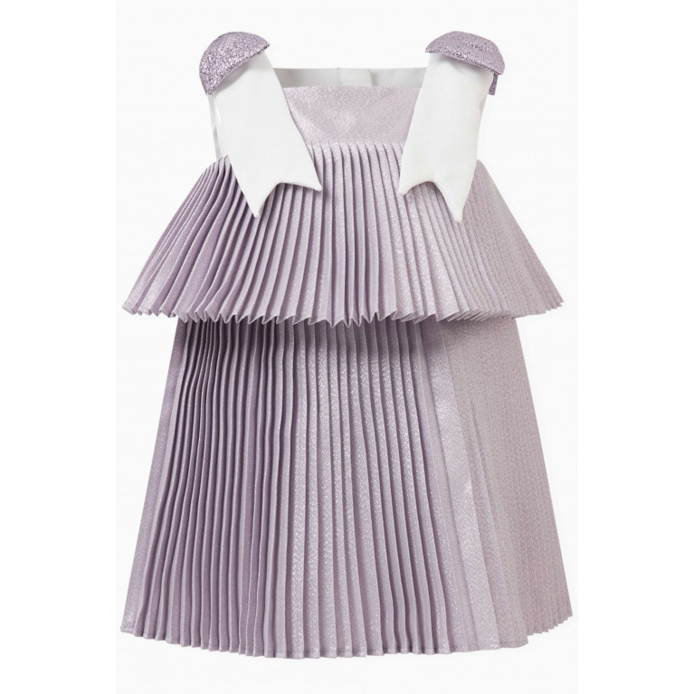 Hucklebones - Tiered Pleated Trapeze Dress & Bloomers in Lame