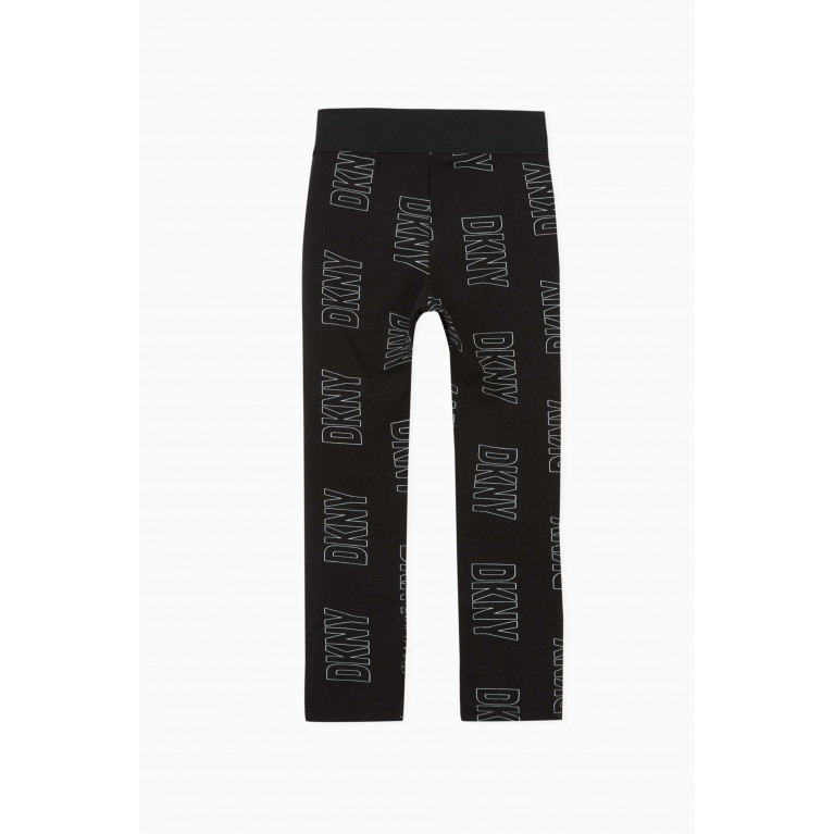DKNY - All-over Logo Print Leggings in Cotton