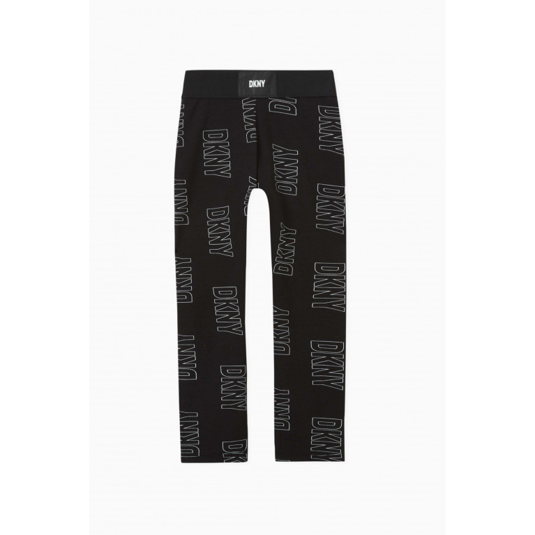 DKNY - All-over Logo Print Leggings in Cotton