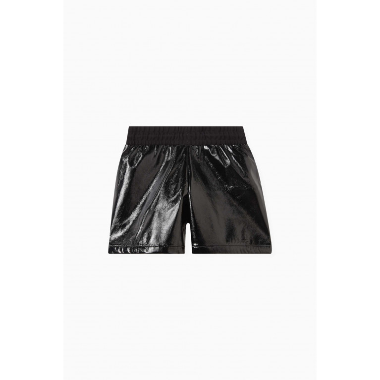DKNY - Logo-patch Shiny Shorts in Polyester