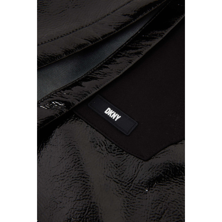 DKNY - Logo-patch Shiny Shorts in Polyester