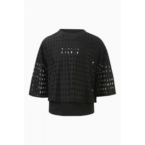 DKNY - Mesh Overlay T-shirt in Cotton