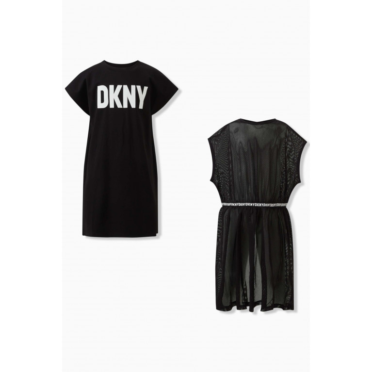 DKNY - Mesh Overlay Logo Dress