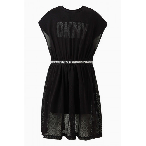 DKNY - Mesh Overlay Logo Dress