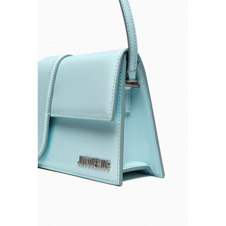 Jacquemus - Medium Le Bambino Long Shoulder Bag in Patent Leather Blue