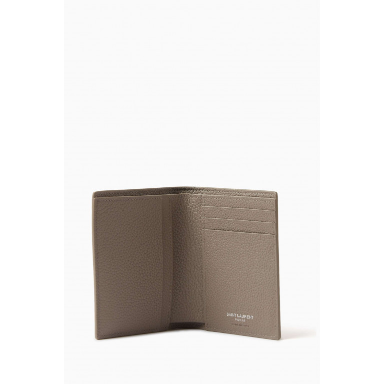 Saint Laurent - Tiny Monogram Credit Card Wallet in Grained Leather