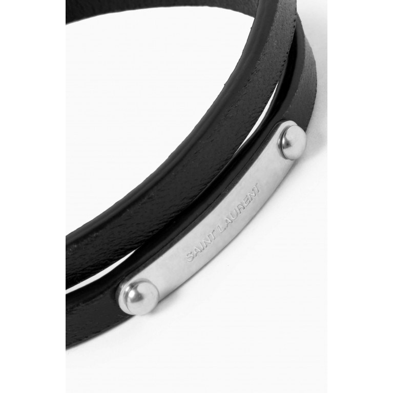 Saint Laurent - Double-wrap ID Bracelet in Leather
